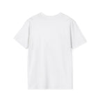 Minimal blue skateboard geometric graphic t-shirt by Printify, featuring a modern skateboard design on a casual T-shirt.